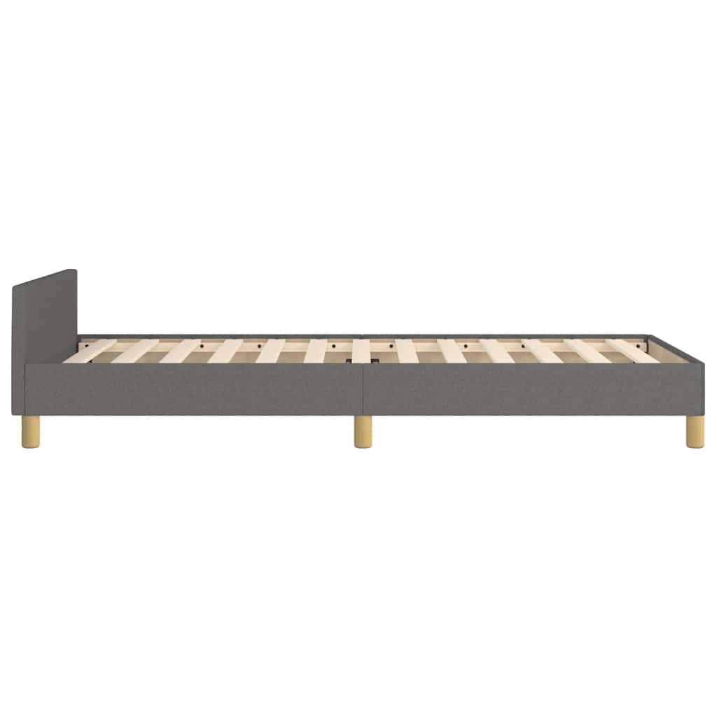 Bettgestell ohne Matratze Dunkelgrau 100x200 cm Stoff