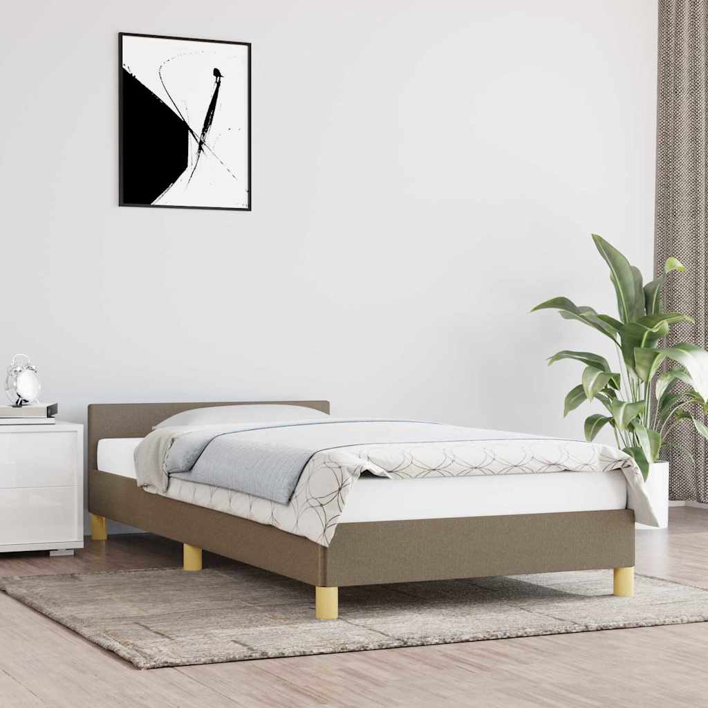 Bettgestell ohne Matratze Taupe 100x200 cm Stoff