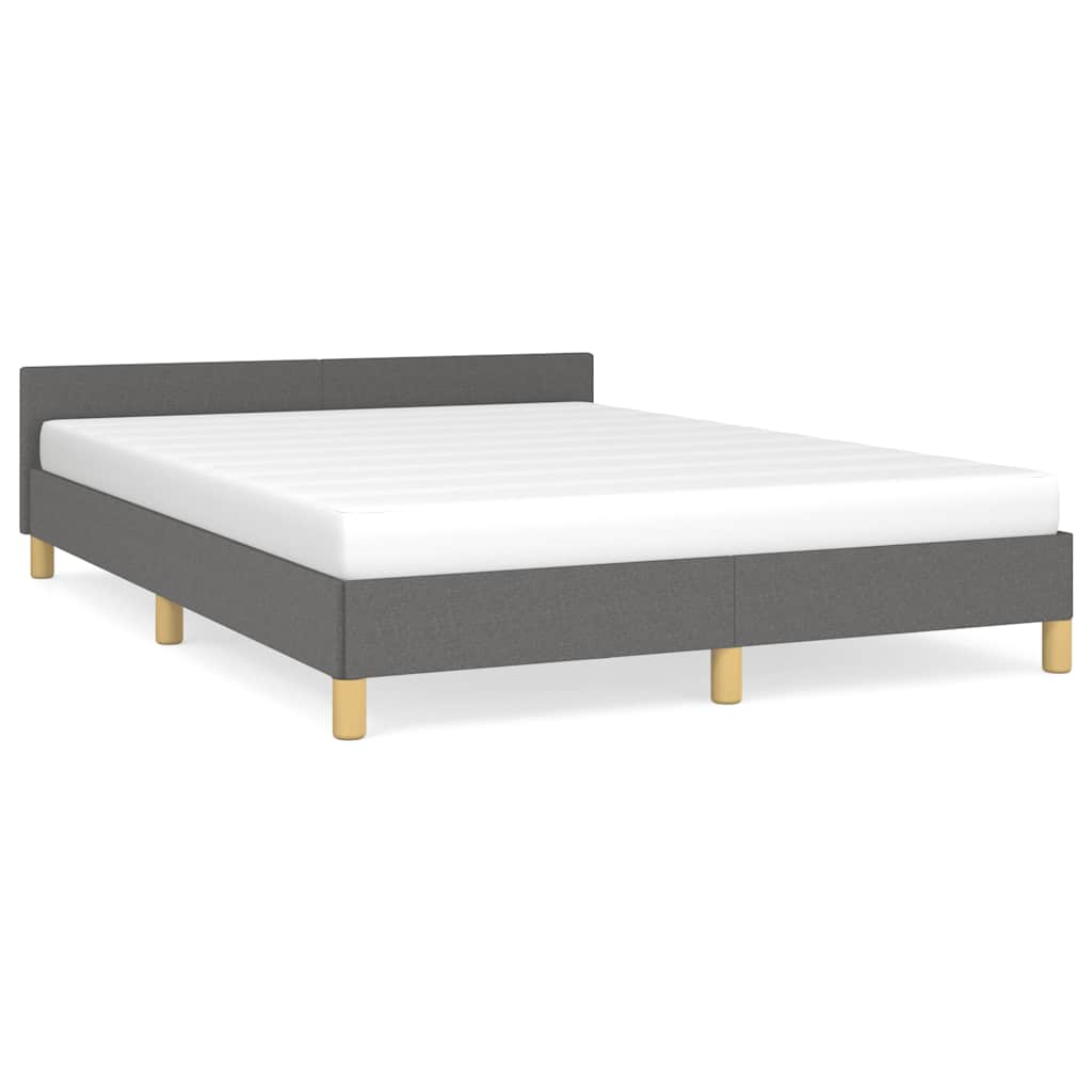 Bettgestell ohne Matratze Dunkelgrau 140x190 cm Stoff