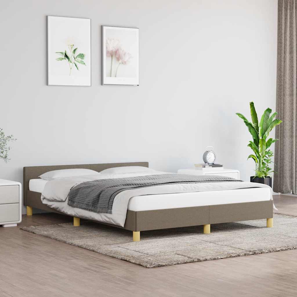 Bettgestell ohne Matratze Taupe 140x190 cm Stoff
