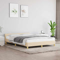 Bettgestell ohne Matratze Creme 140x190 cm Stoff