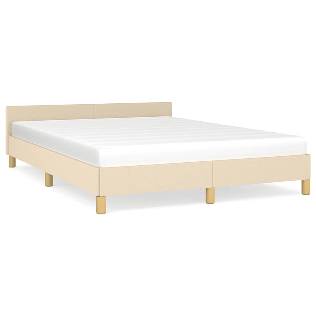 Bettgestell ohne Matratze Creme 140x200 cm Stoff