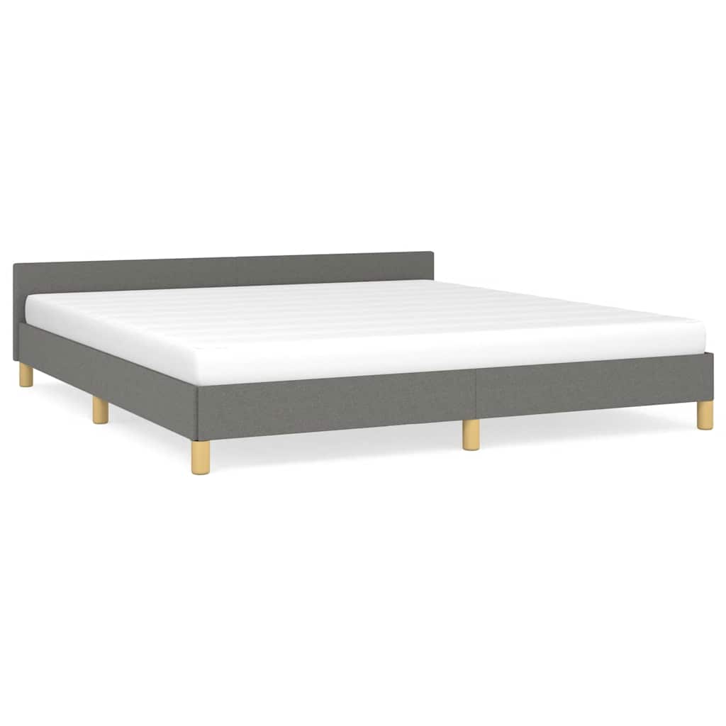 Bettgestell ohne Matratze Dunkelgrau 180x200 cm Stoff