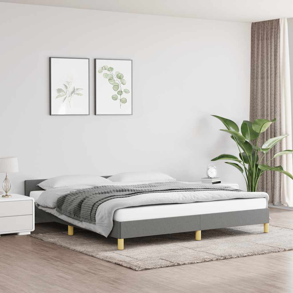 Bettgestell ohne Matratze Dunkelgrau 180x200 cm Stoff