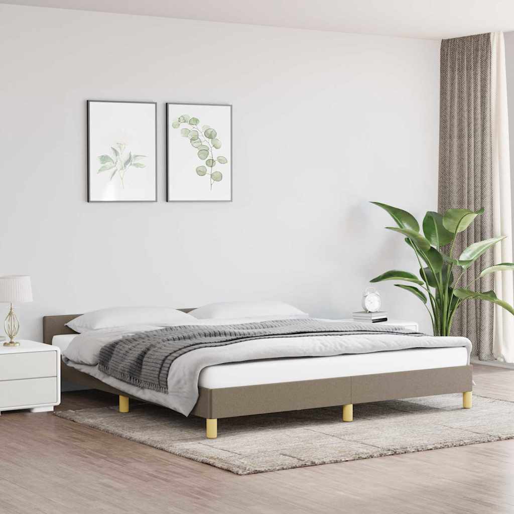 Bettgestell ohne Matratze Taupe 180x200 cm Stoff
