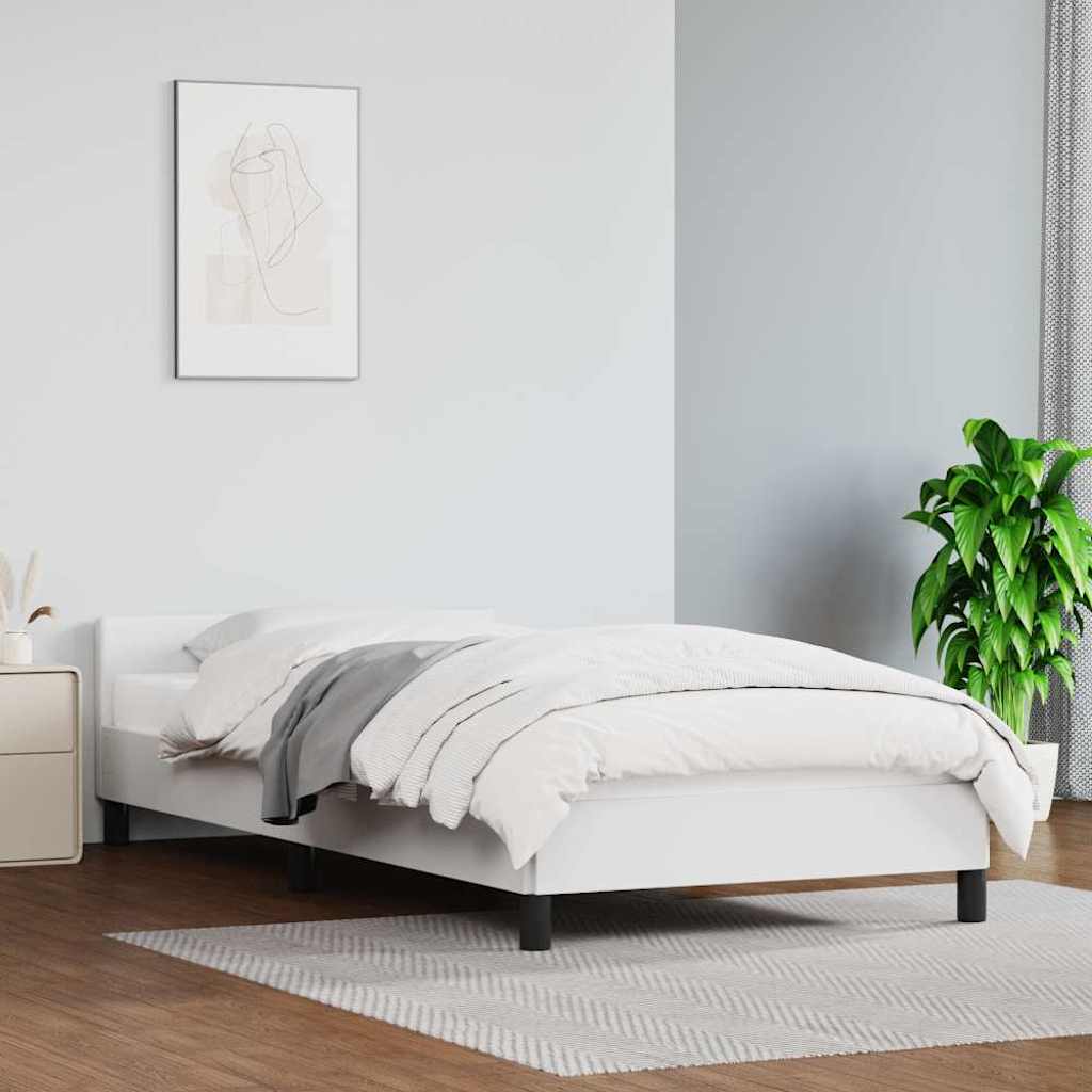 Bettgestell mit Kopfteil ohne Matratze Weiß 80x200 cm