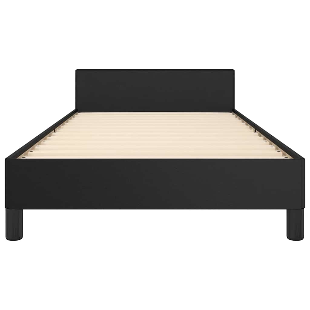 Bettgestell mit Kopfteil ohne Matratze Schwarz 90x190 cm