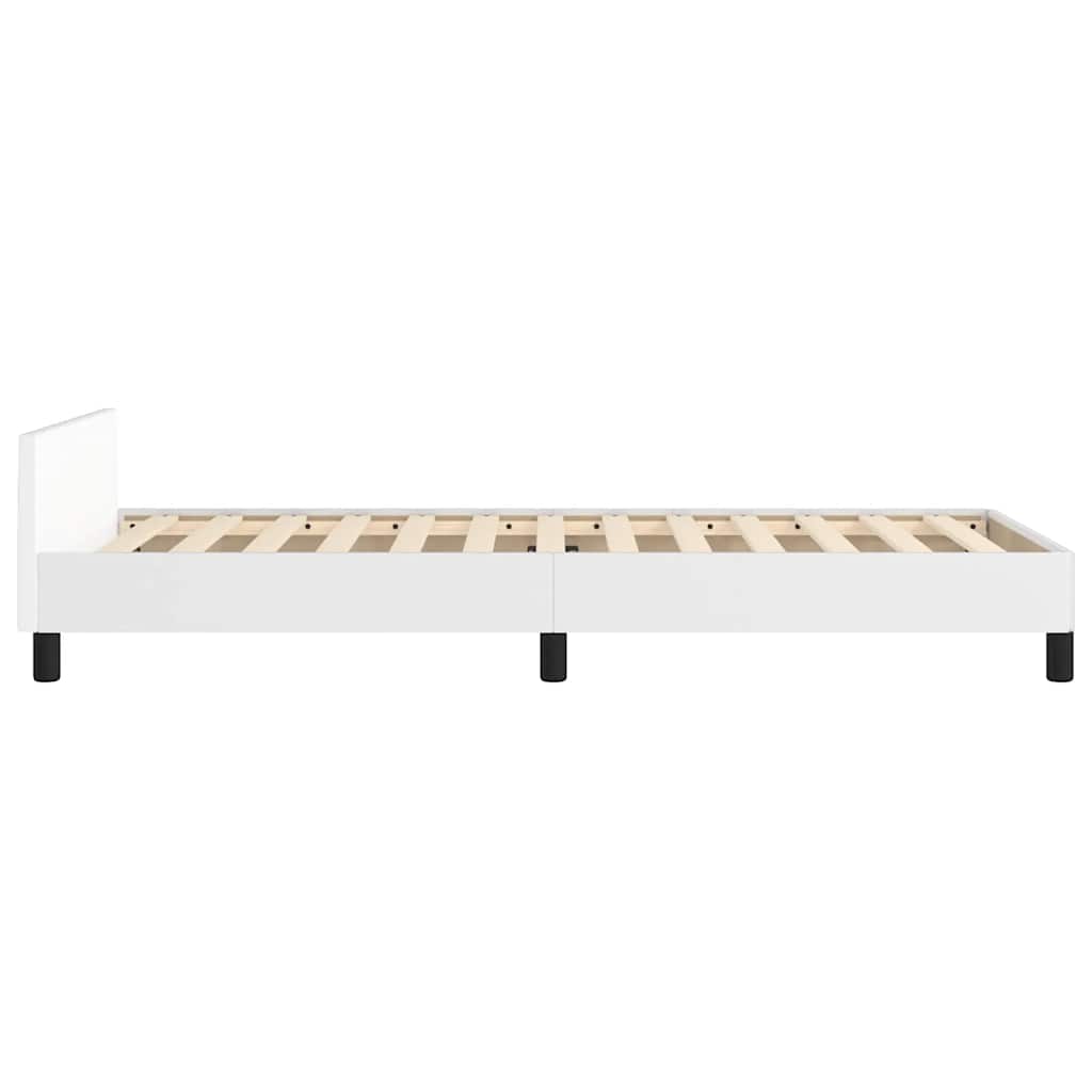 Bettgestell mit Kopfteil ohne Matratze Weiß 90x190 cm