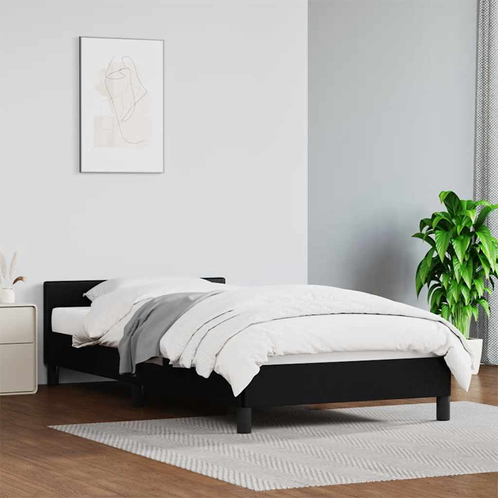 Bettgestell mit Kopfteil ohne Matratze Schwarz 100x200 cm