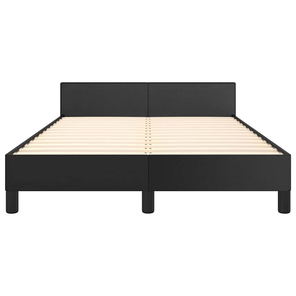 Bettgestell mit Kopfteil ohne Matratze Schwarz 120x200 cm