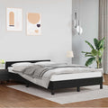 Bettgestell mit Kopfteil ohne Matratze Schwarz 120x200 cm
