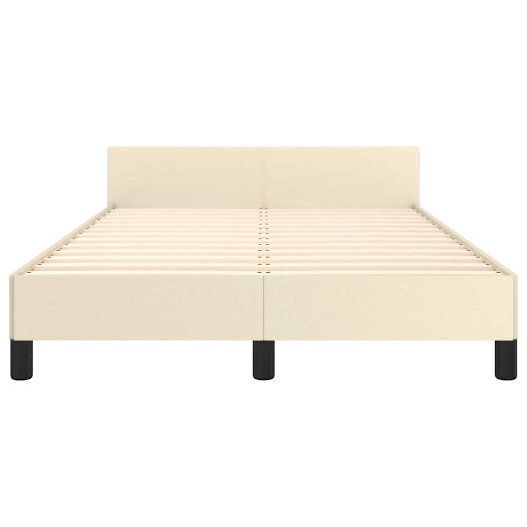 Bettgestell mit Kopfteil ohne Matratze Creme 120x200 cm