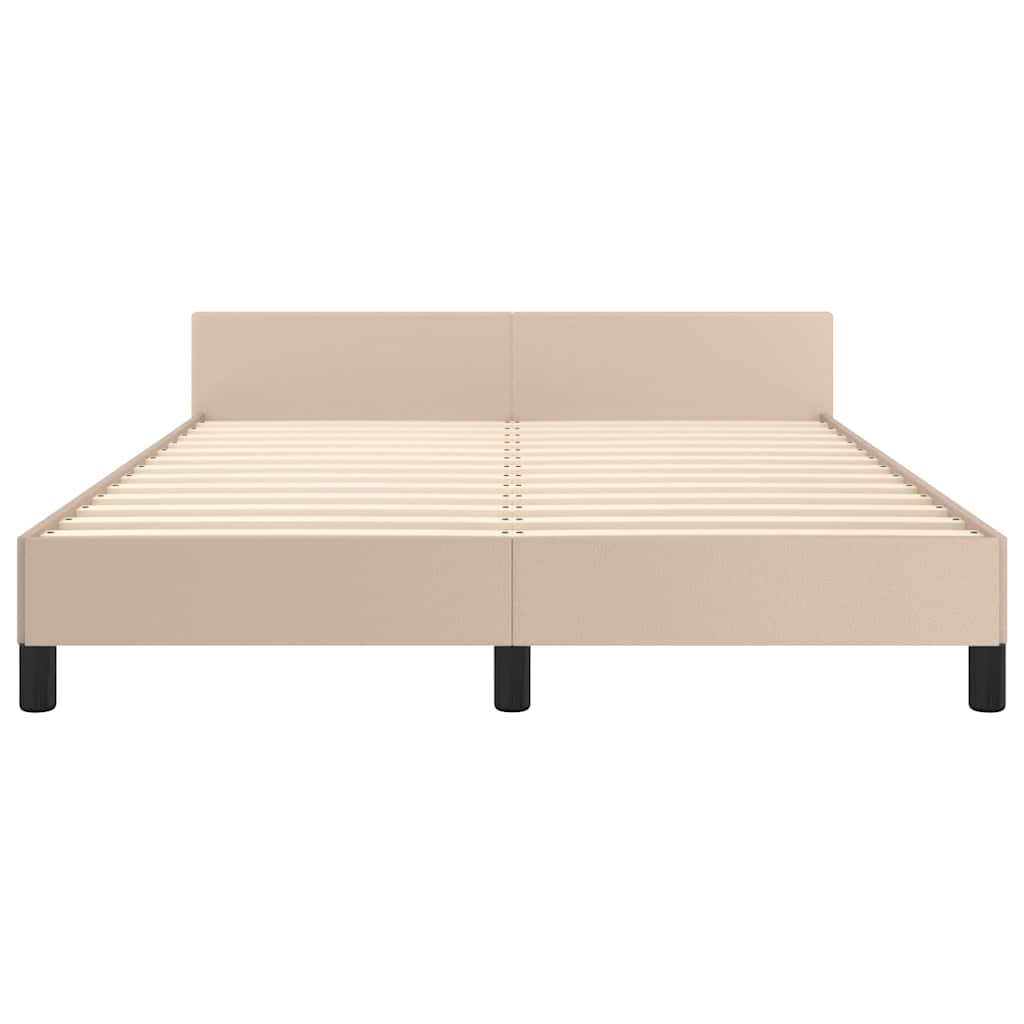 Bettgestell mit Kopfteil ohne Matratze Cappuccino 140x190 cm