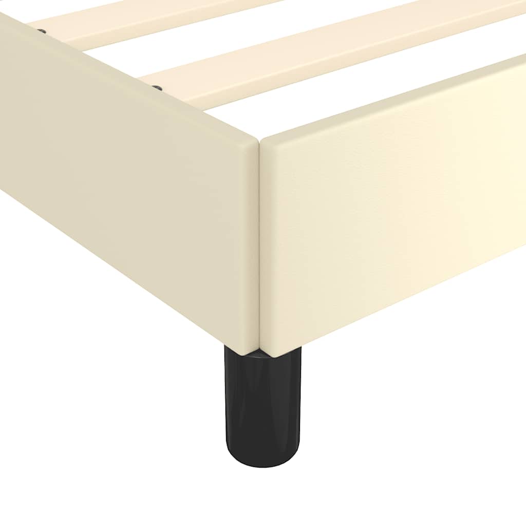 Bettgestell mit Kopfteil ohne Matratze Creme 140x200 cm