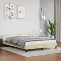 Bettgestell mit Kopfteil ohne Matratze Creme 140x200 cm