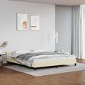 Bettgestell mit Kopfteil ohne Matratze Creme 160x200 cm