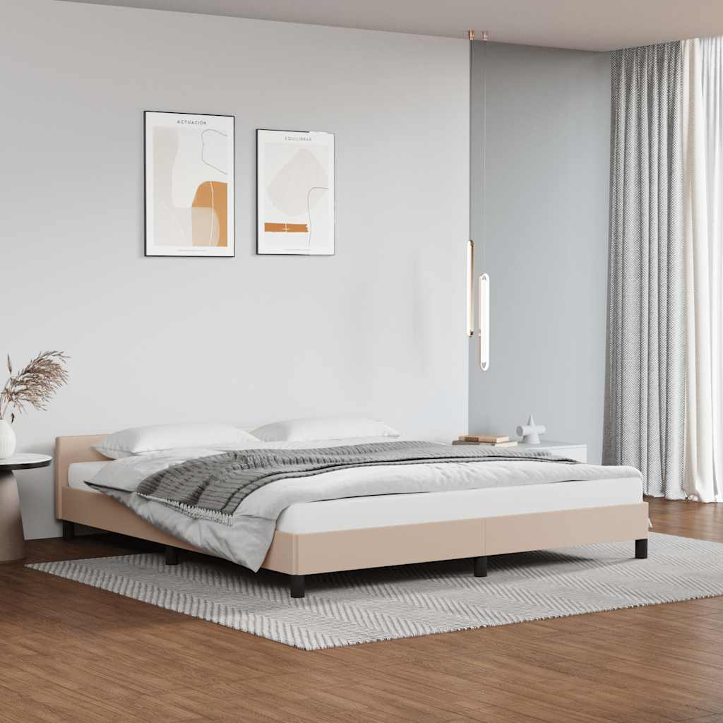Bettgestell mit Kopfteil ohne Matratze Cappuccino 160x200 cm