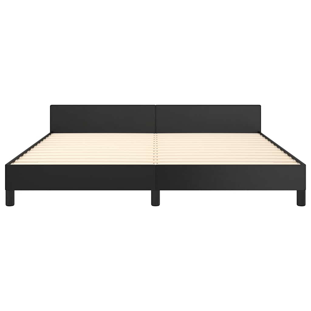 Bettgestell mit Kopfteil ohne Matratze Schwarz 180x200 cm