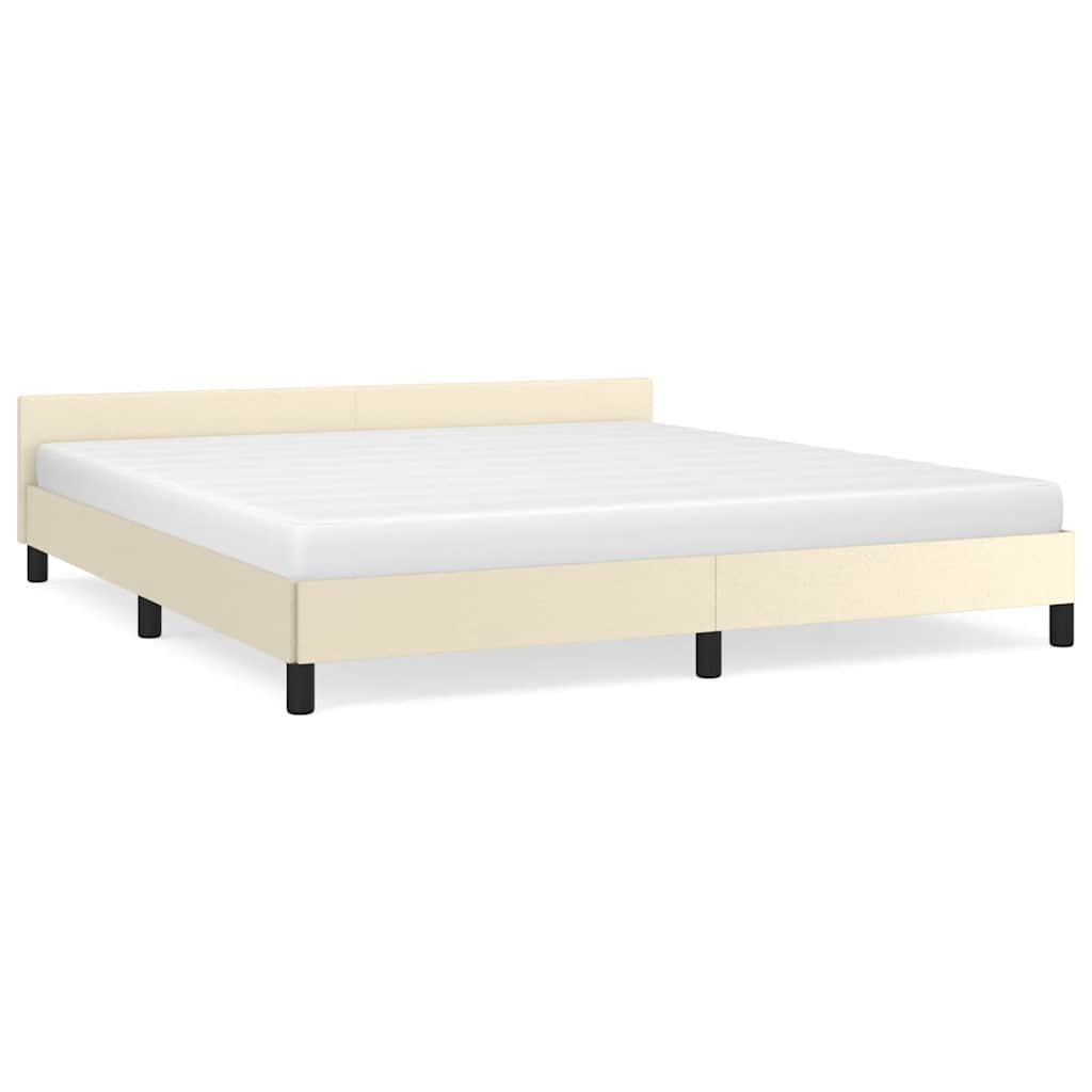 Bettgestell mit Kopfteil ohne Matratze Creme 180x200 cm