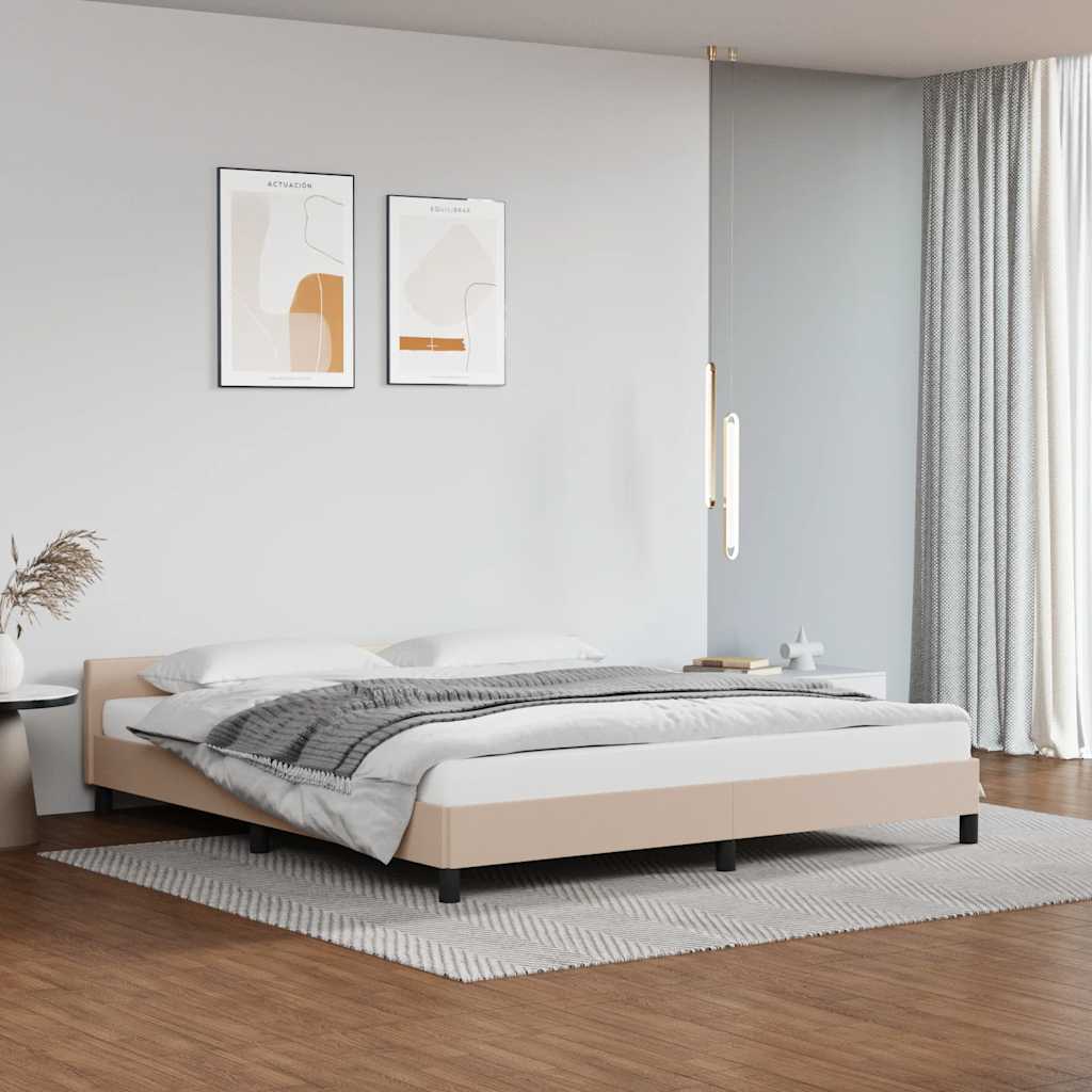 Bettgestell mit Kopfteil ohne Matratze Cappuccino 180x200 cm