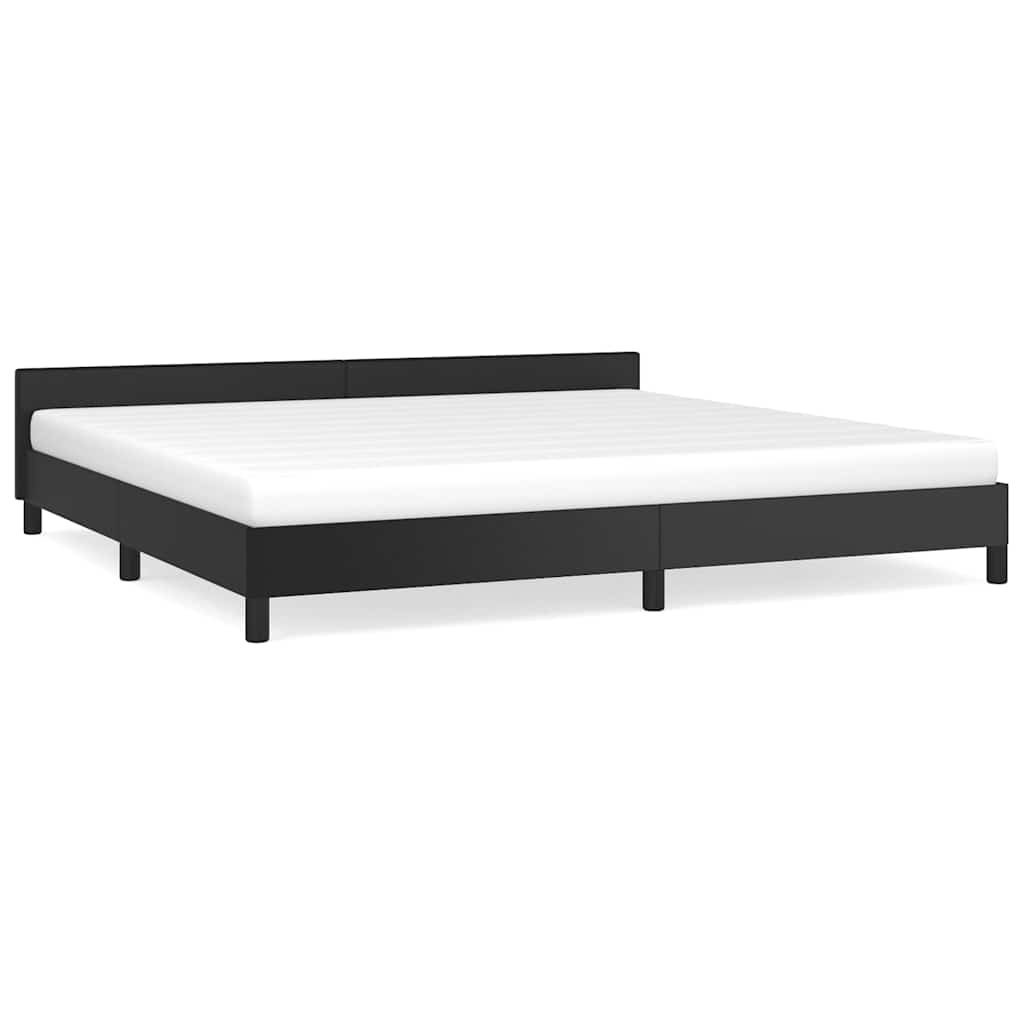 Bettgestell mit Kopfteil ohne Matratze Schwarz 200x200 cm