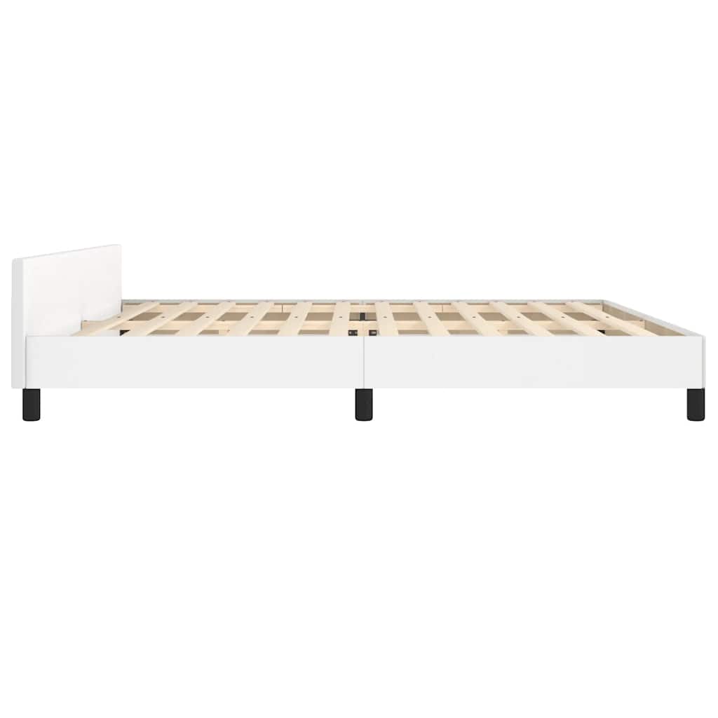 Bettgestell mit Kopfteil ohne Matratze Weiß 200x200 cm