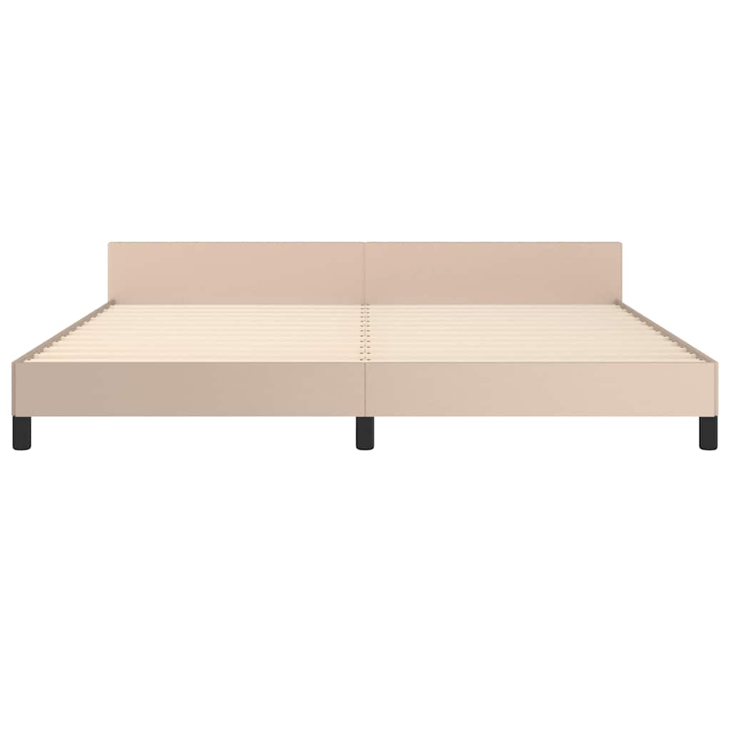Bettgestell mit Kopfteil ohne Matratze Cappuccino 200x200 cm