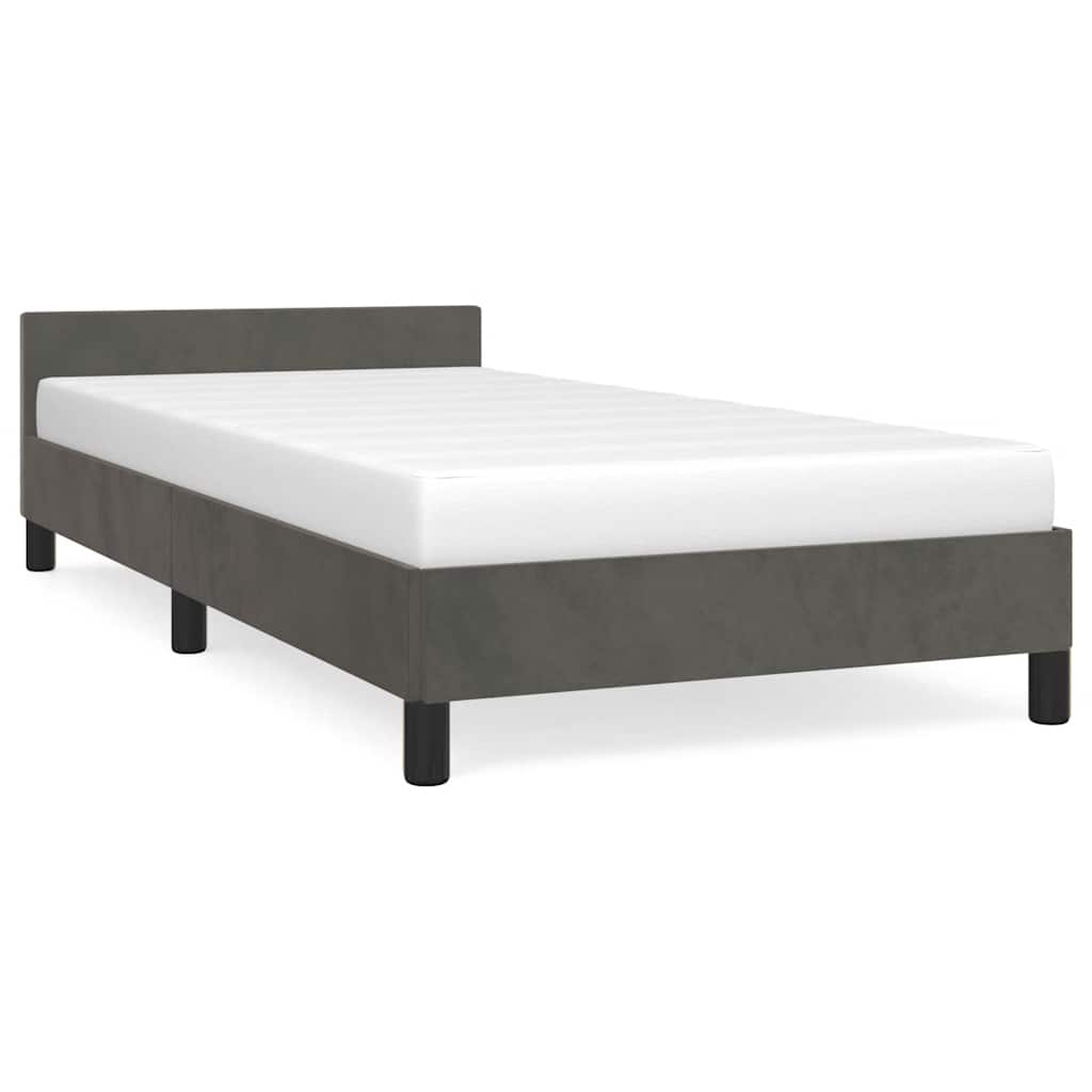 Bettgestell ohne Matratze Dunkelgrau 100x200 cm Samt