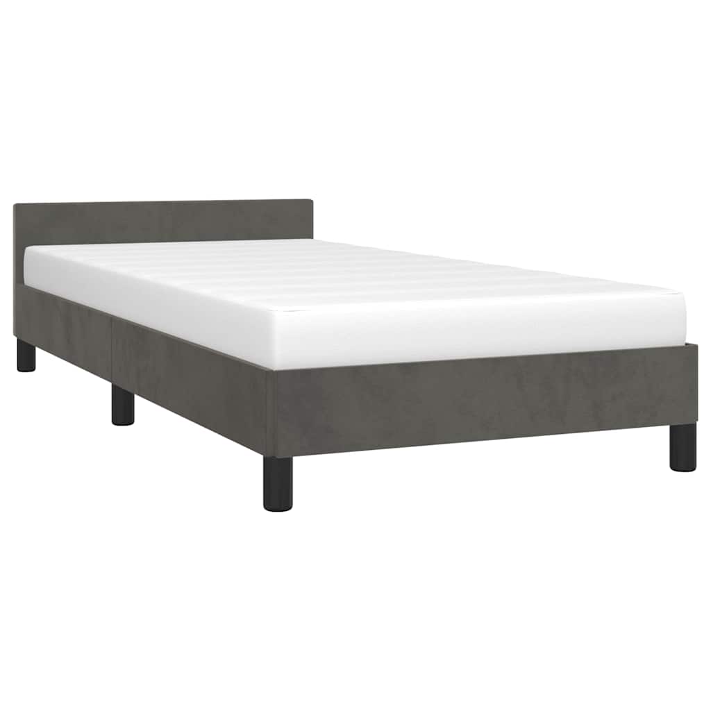 Bettgestell ohne Matratze Dunkelgrau 100x200 cm Samt