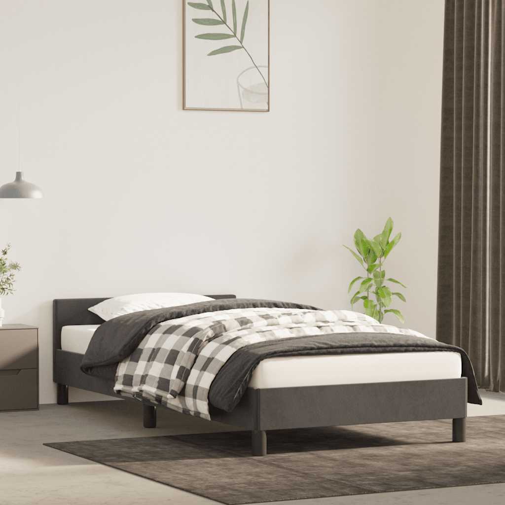 Bettgestell ohne Matratze Dunkelgrau 100x200 cm Samt