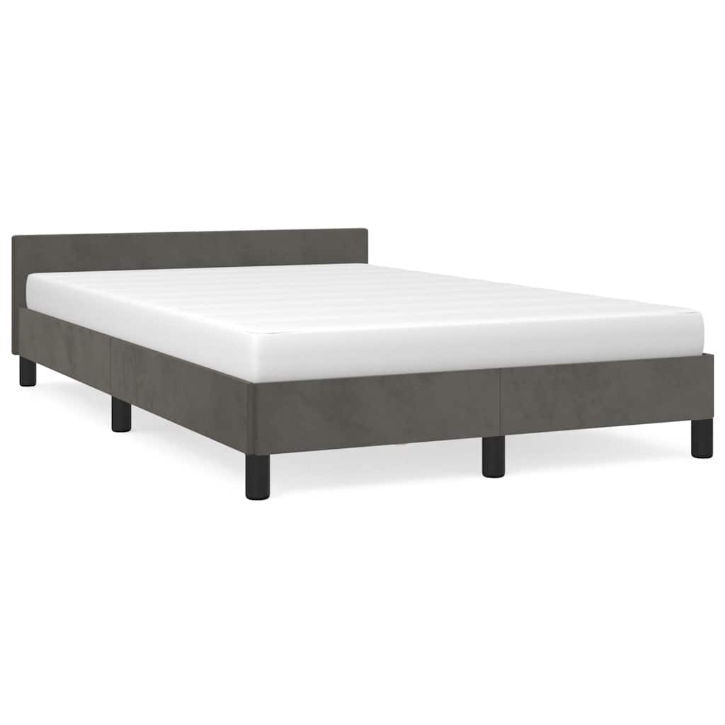 Bettgestell ohne Matratze Dunkelgrau 120x200 cm Samt