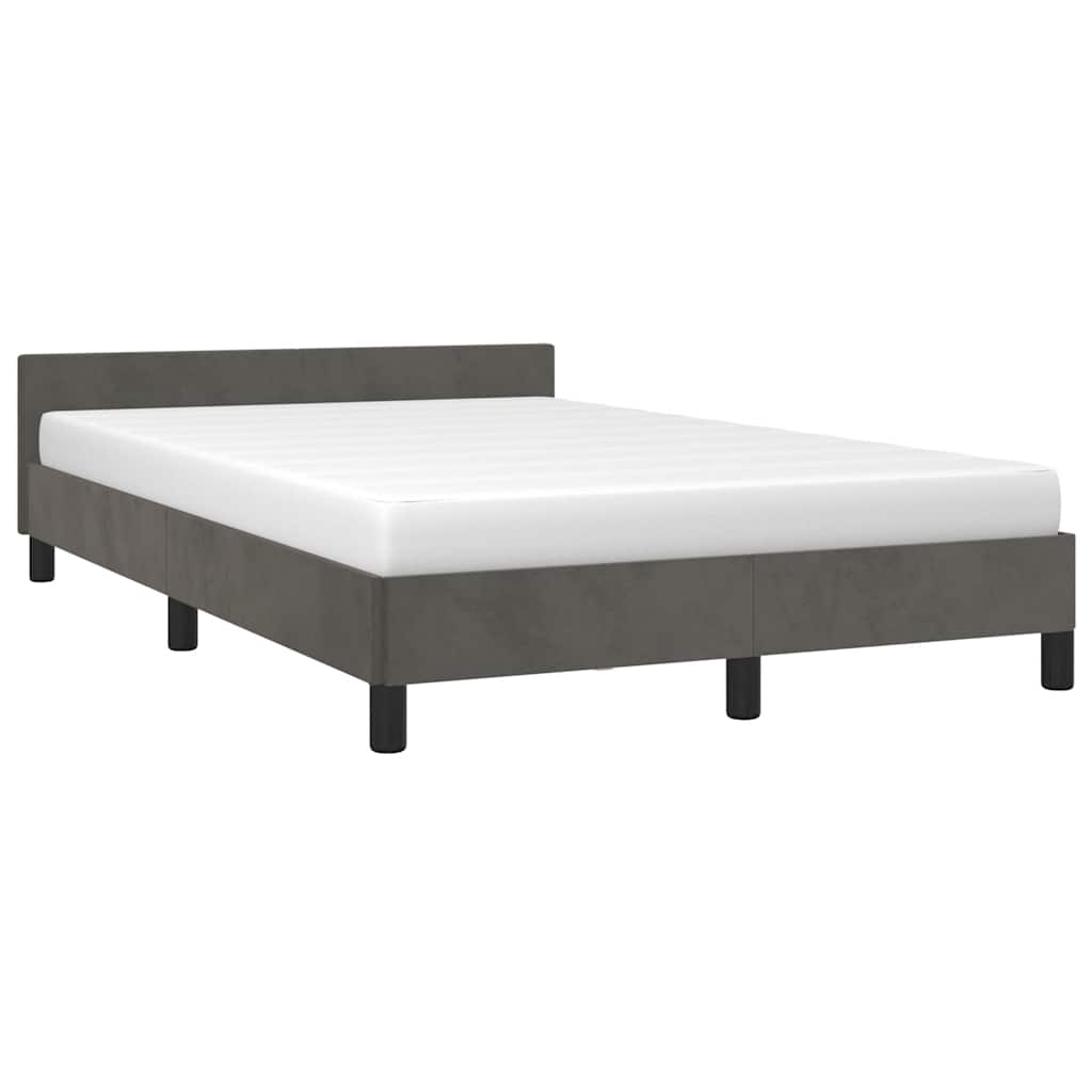 Bettgestell ohne Matratze Dunkelgrau 120x200 cm Samt
