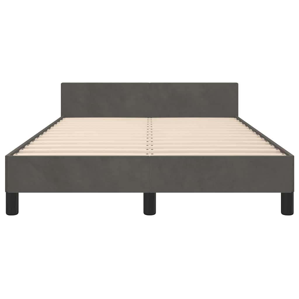 Bettgestell ohne Matratze Dunkelgrau 120x200 cm Samt
