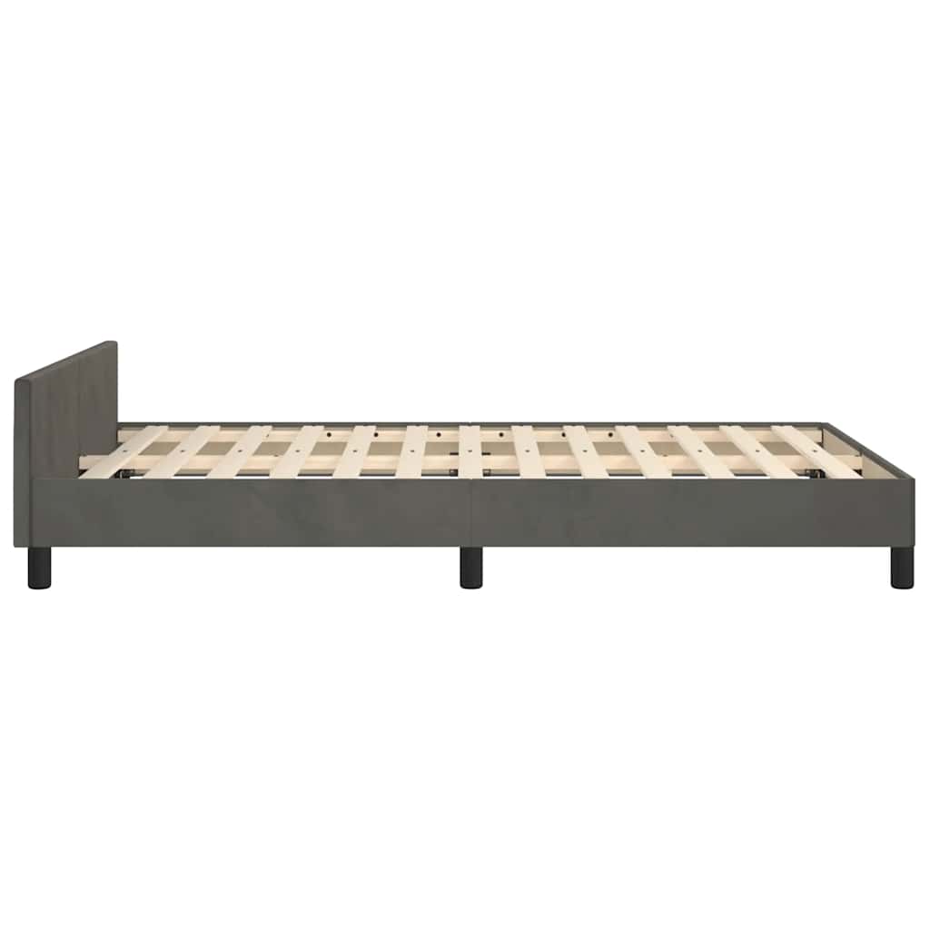 Bettgestell ohne Matratze Dunkelgrau 120x200 cm Samt