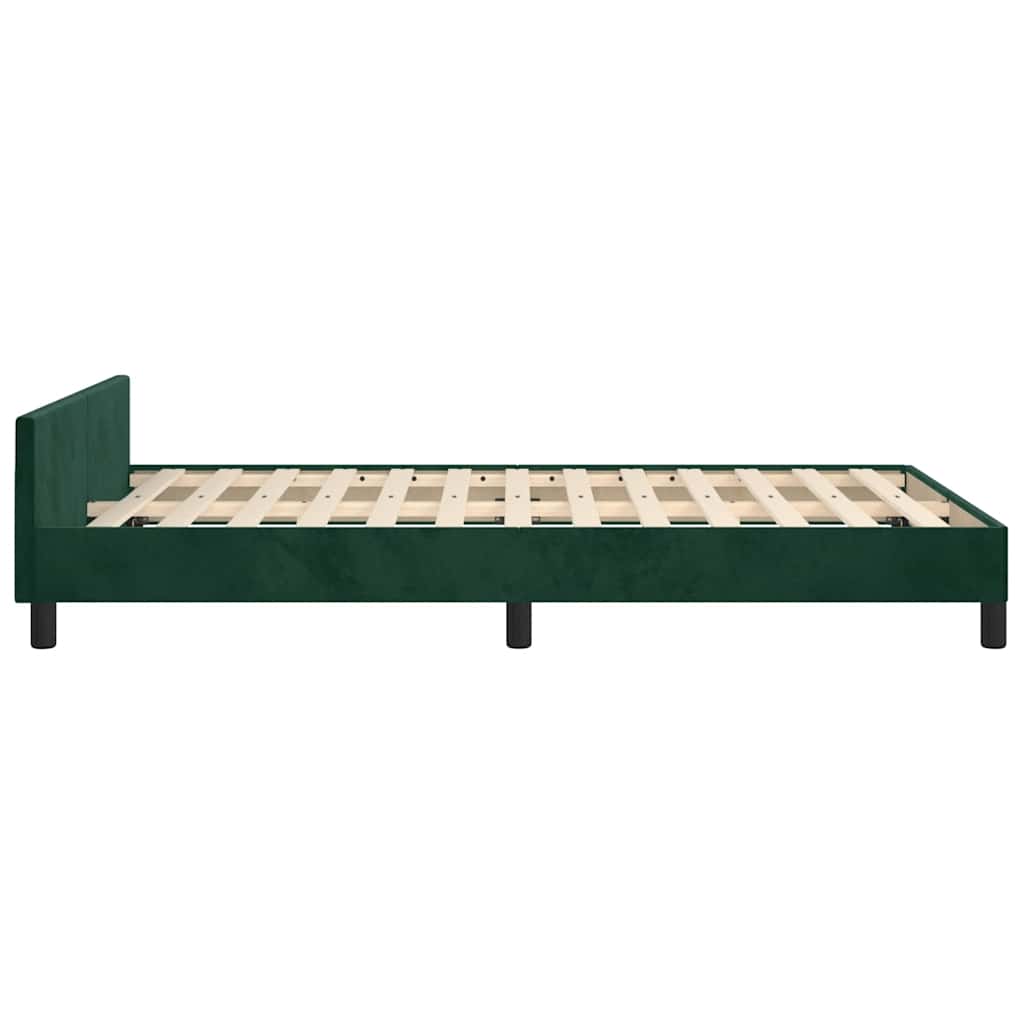 Bettgestell ohne Matratze Dunkelgrün 120x200 cm Samt