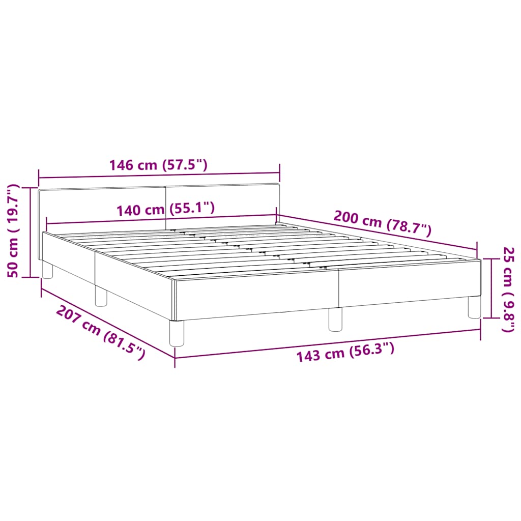 Bettgestell ohne Matratze Dunkelblau 140x200 cm Samt