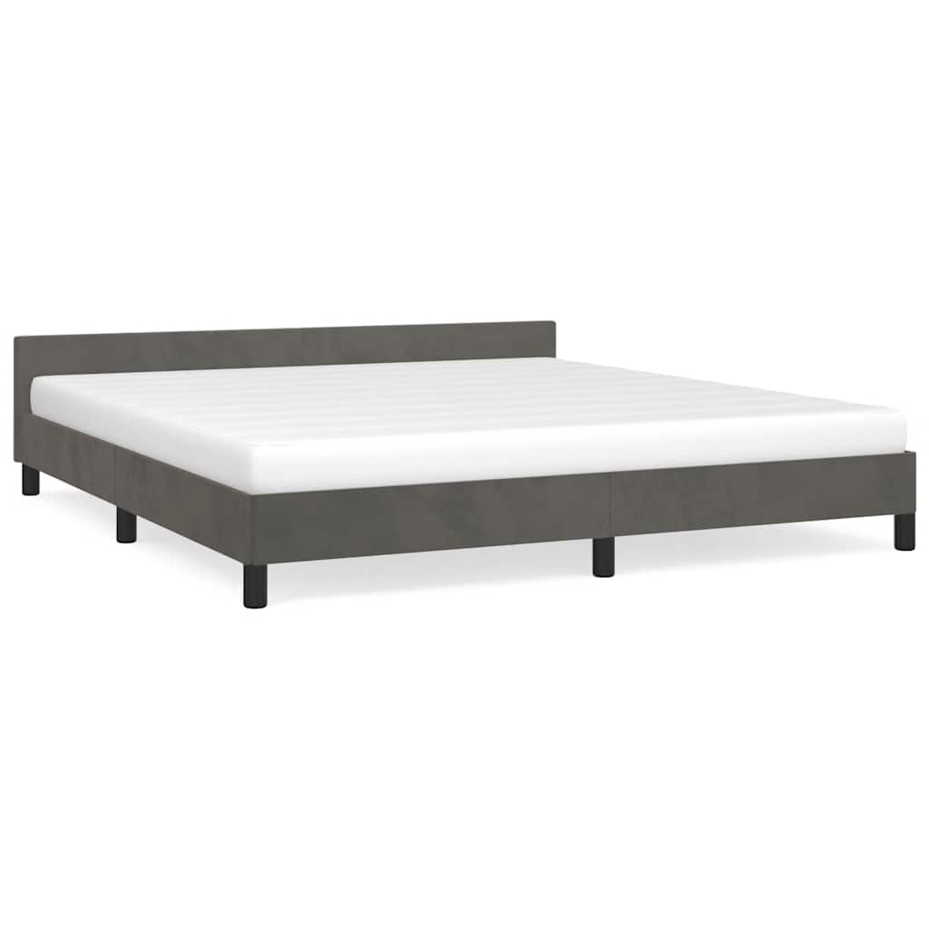 Bettgestell ohne Matratze Dunkelgrau 160x200 cm Samt