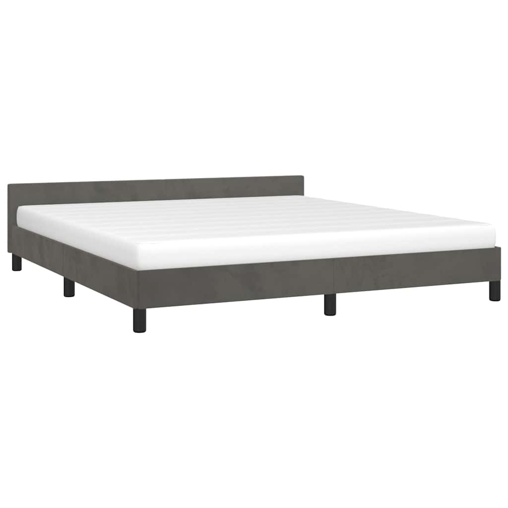 Bettgestell ohne Matratze Dunkelgrau 160x200 cm Samt