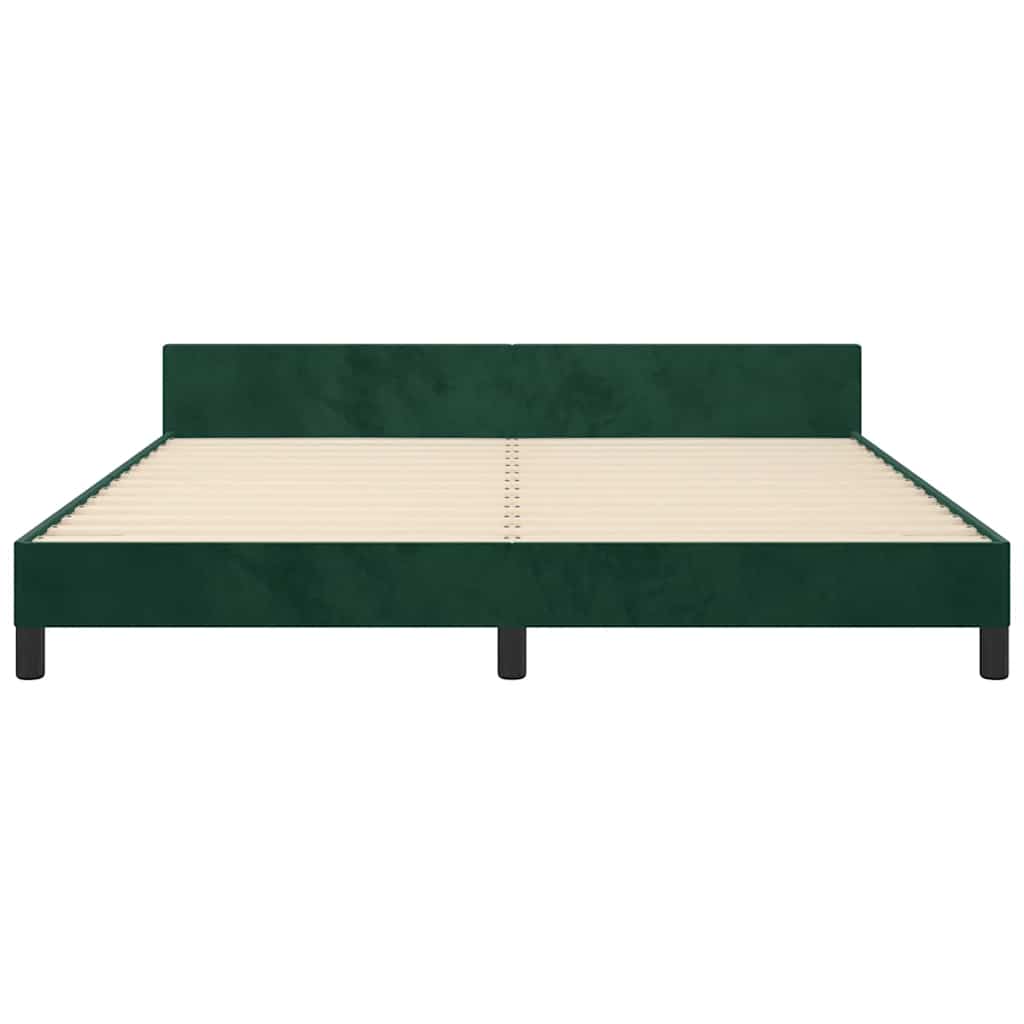 Bettgestell ohne Matratze Dunkelgrün 160x200 cm Samt