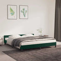 Bettgestell ohne Matratze Dunkelgrün 160x200 cm Samt