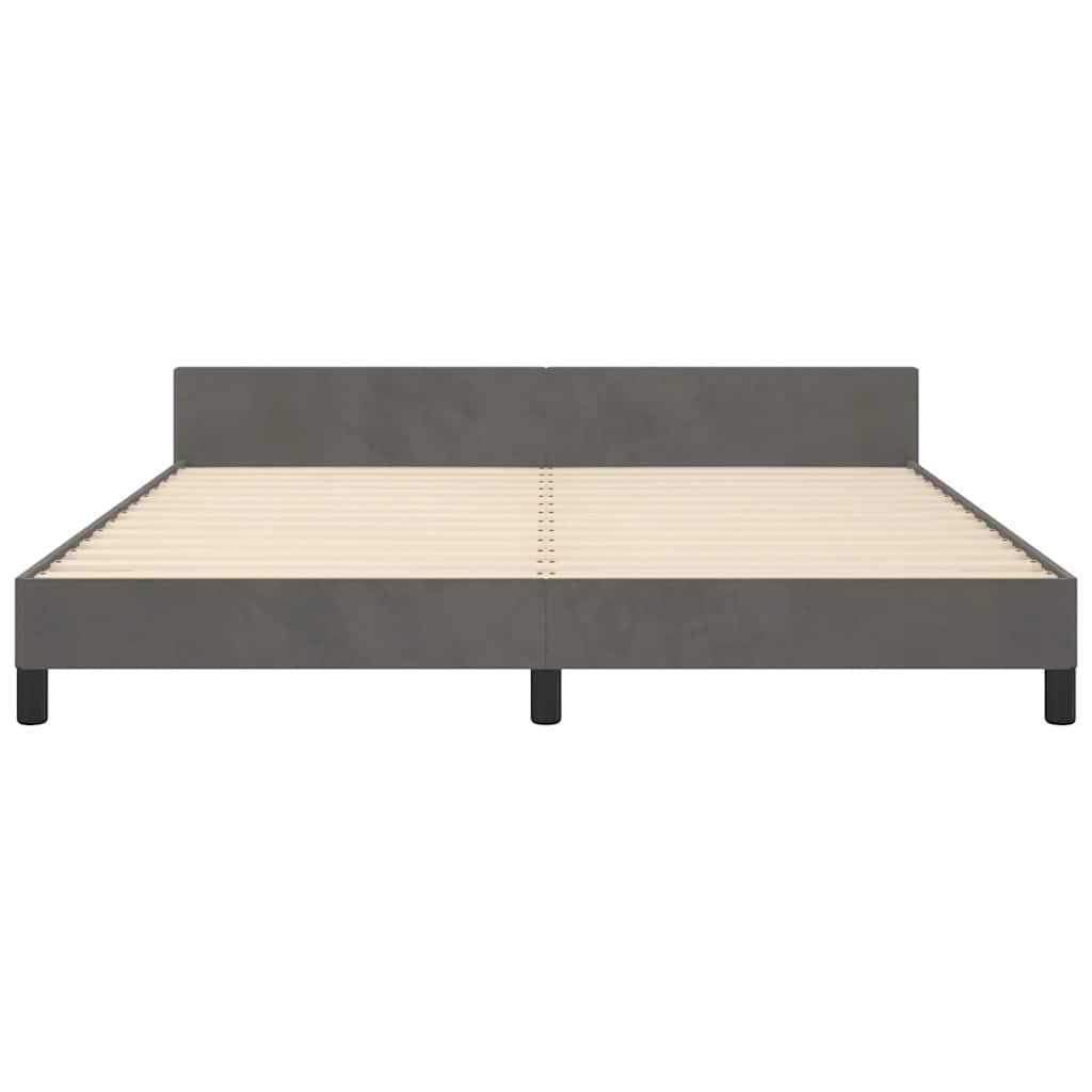 Bettgestell ohne Matratze Dunkelgrau 180x200 cm Samt