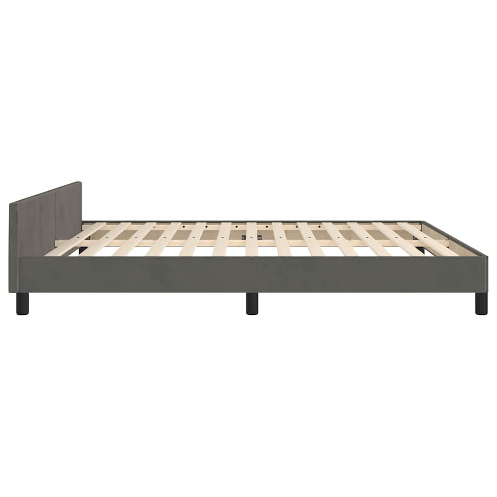 Bettgestell ohne Matratze Dunkelgrau 180x200 cm Samt
