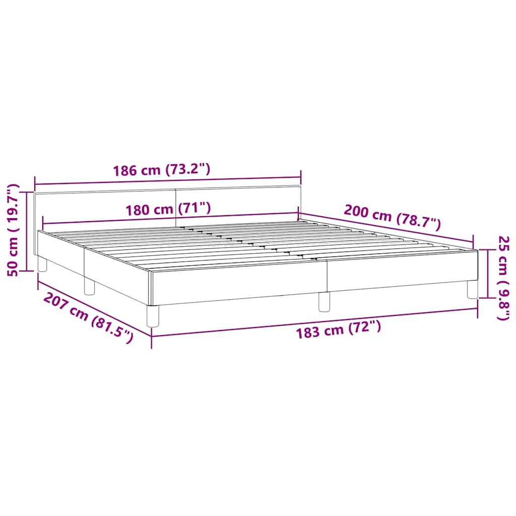 Bettgestell ohne Matratze Dunkelgrau 180x200 cm Samt
