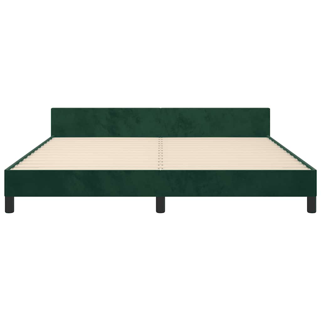 Bettgestell ohne Matratze Dunkelgrün 180x200 cm Samt