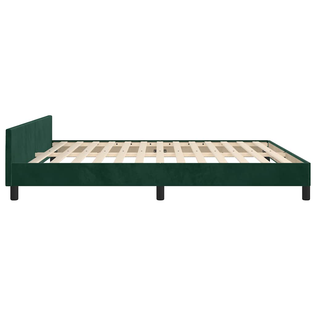 Bettgestell ohne Matratze Dunkelgrün 180x200 cm Samt