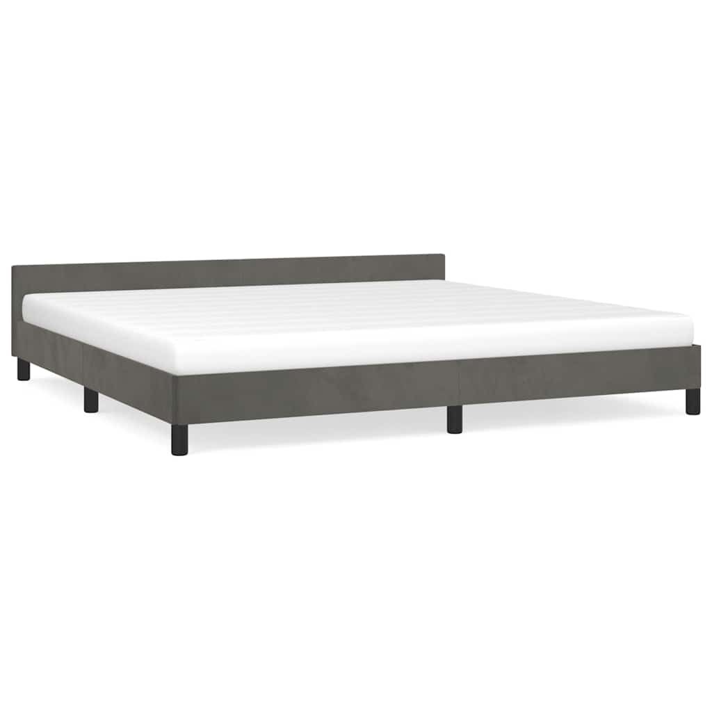 Bettgestell ohne Matratze Dunkelgrau 200x200 cm Samt