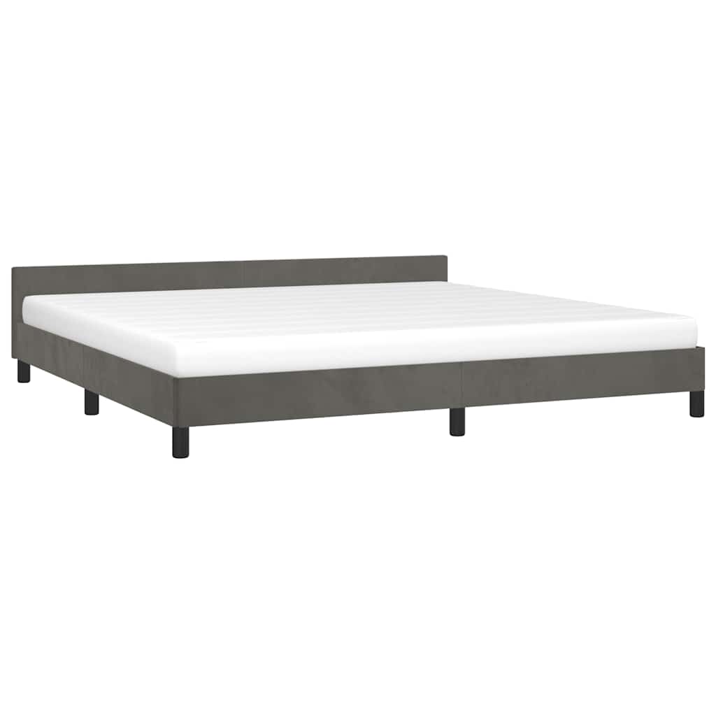 Bettgestell ohne Matratze Dunkelgrau 200x200 cm Samt