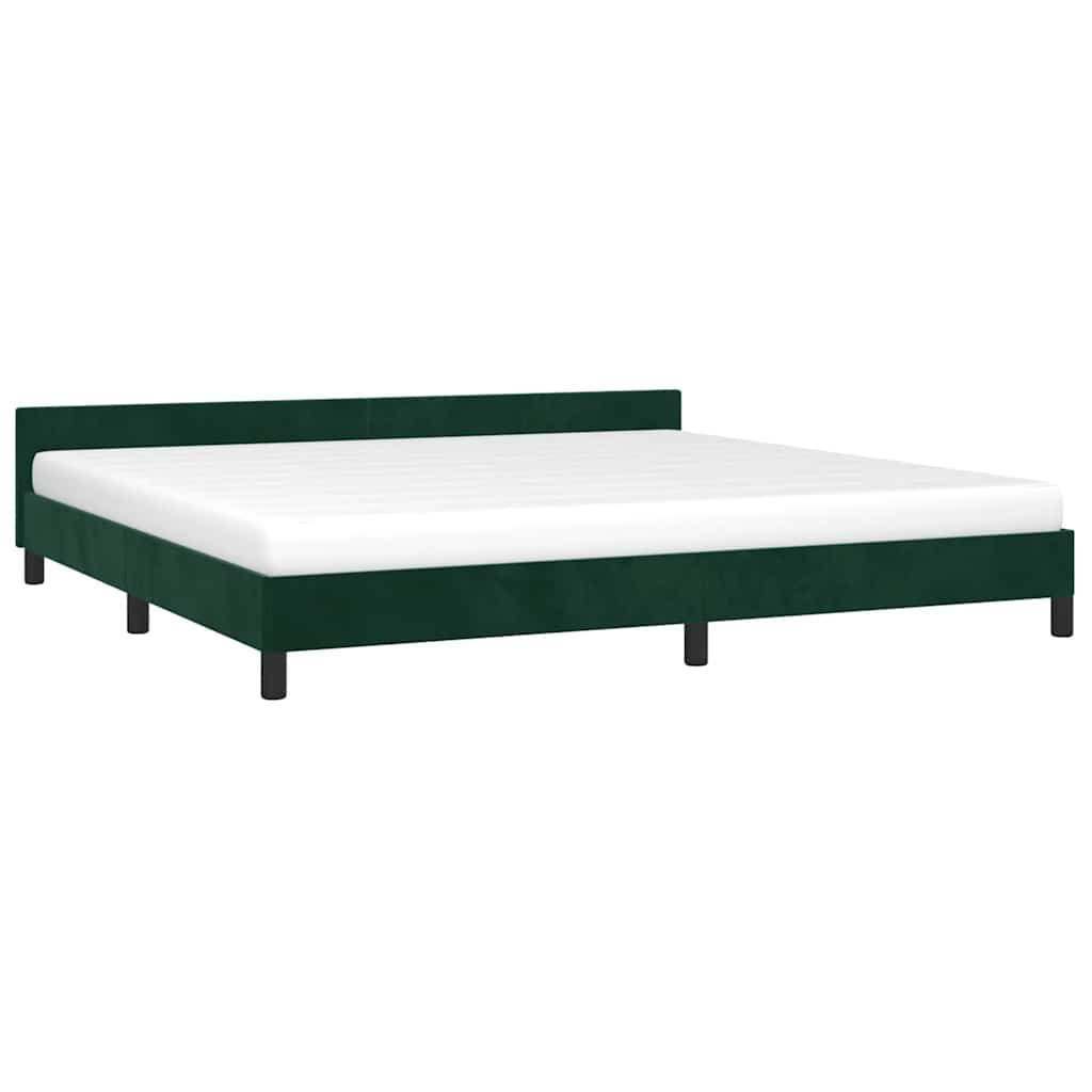 Bettgestell ohne Matratze Dunkelgrün 200x200 cm Samt