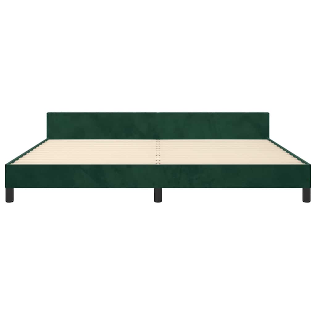 Bettgestell ohne Matratze Dunkelgrün 200x200 cm Samt