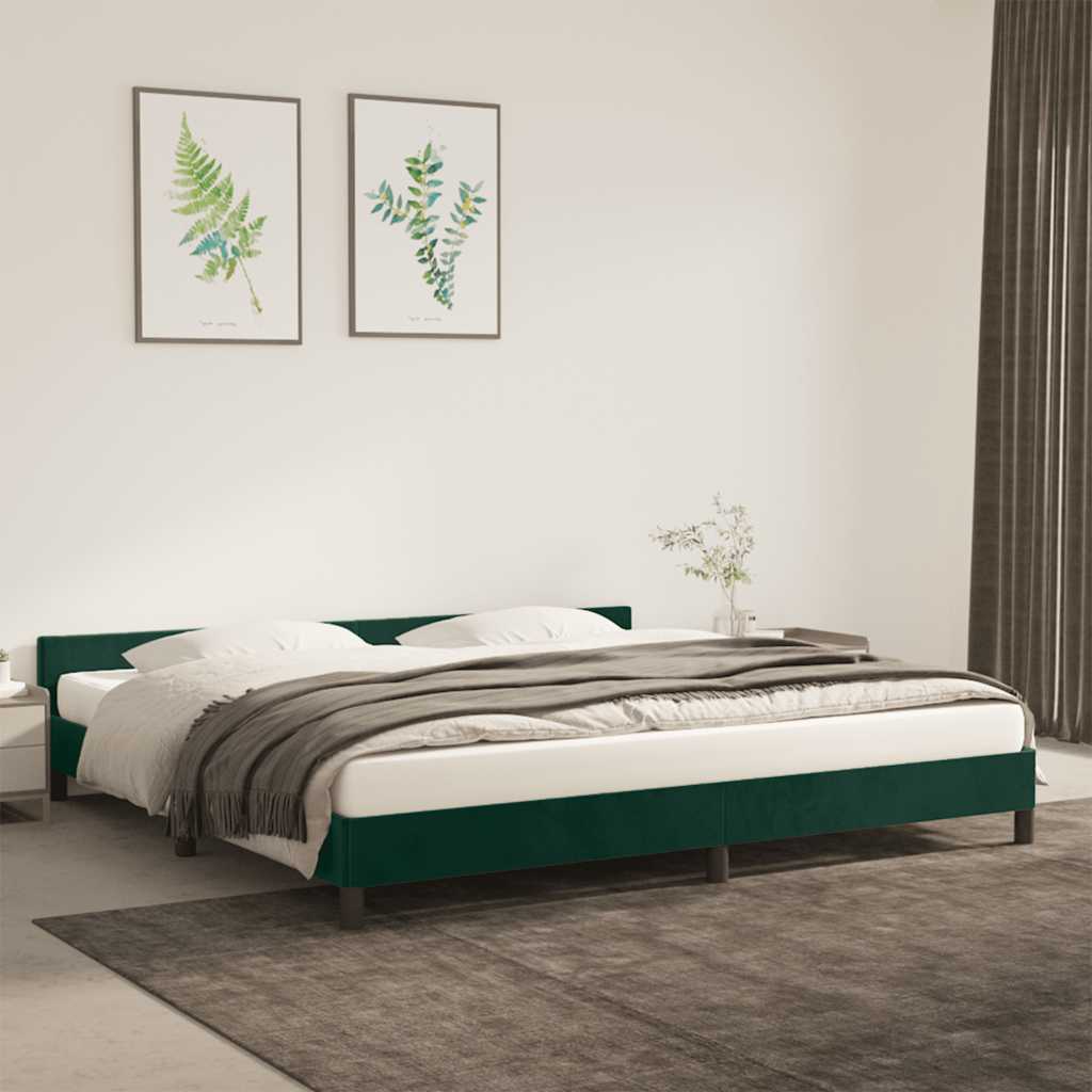 Bettgestell ohne Matratze Dunkelgrün 200x200 cm Samt